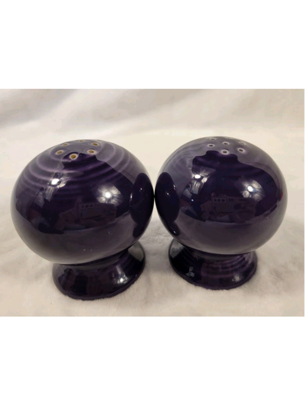 Fiesta Plum Purple Salt & Pepper Ball Shakers Fiestaware Retired 2.5" Tall